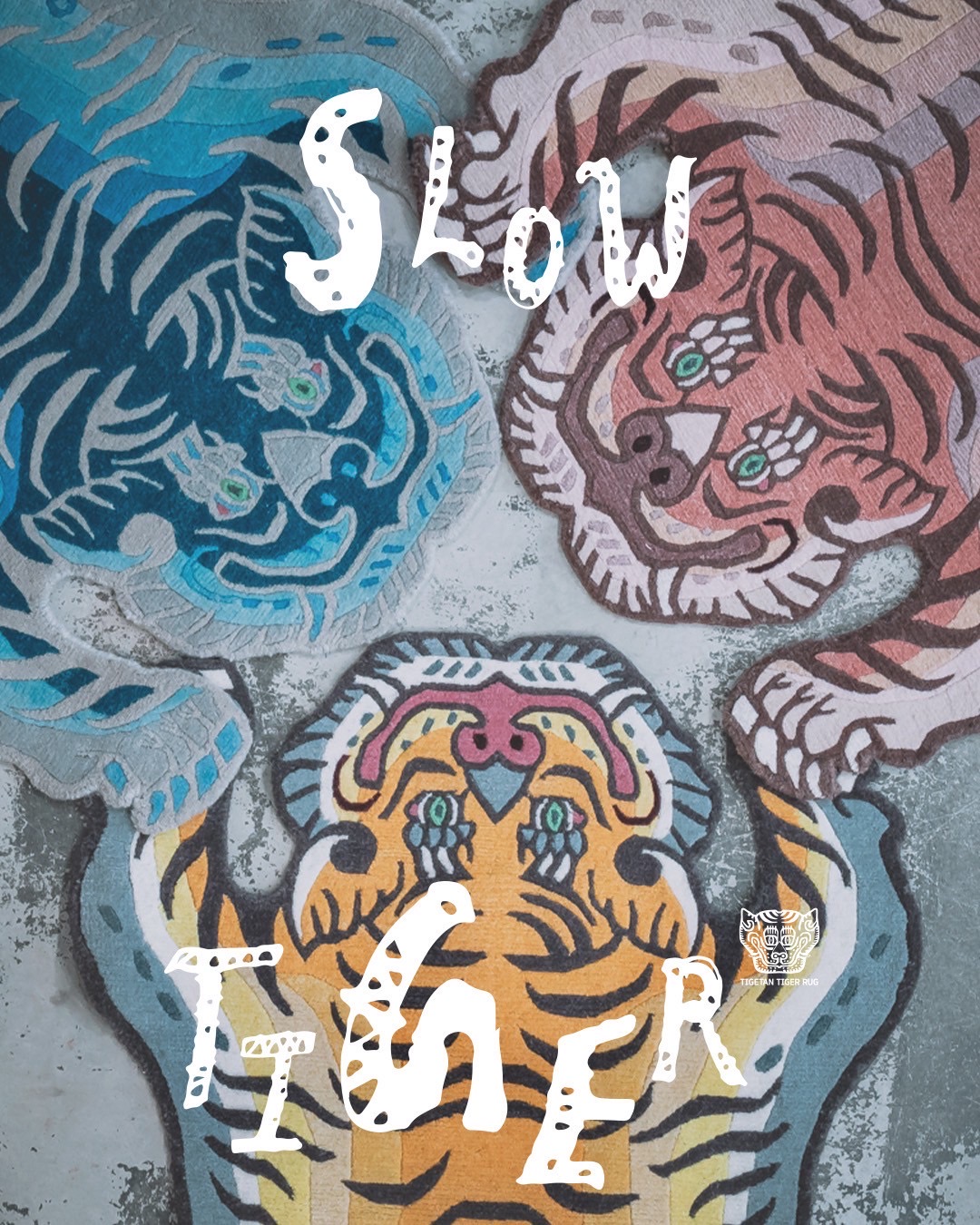 チベタンタイガーラグ　slowtiger Tibetan Tiger Rug 《Lサイズ•ウール・オリジナル4・タイガー293